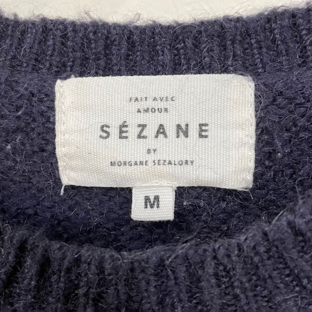 Rare! EUC Sezane Winnie Gradient Colorblock Sweater Blue White Medium - Picture 5 of 7